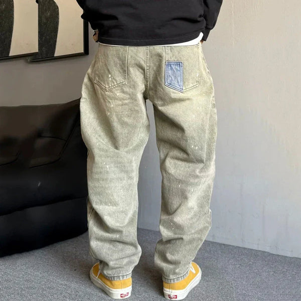 Faded Stretch Comfort Classic Spliced Relaxed Denim alternatif görünüm
