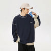 Patchwork Oversize Termal Sweatshirt, yakın çekim — Navra Wear