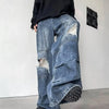 Modern Bell Leg Broken Hole Denim