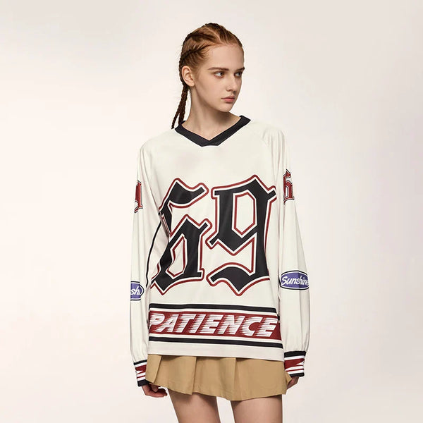 Back-In-Time Relaxed-Cut Letter Illustrated Long T-Shirt