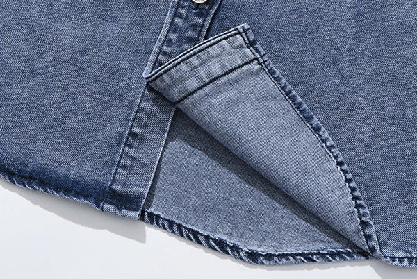 Heavy-Duty Urban Beat Faded Denim Jacket alternatif görünüm