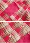 Shattered Red Check Woven Top