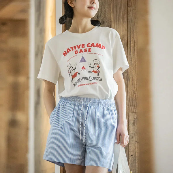Aged Cotton Oversized Designed T-Shirt