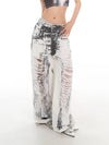 White Torn Relaxed Denim