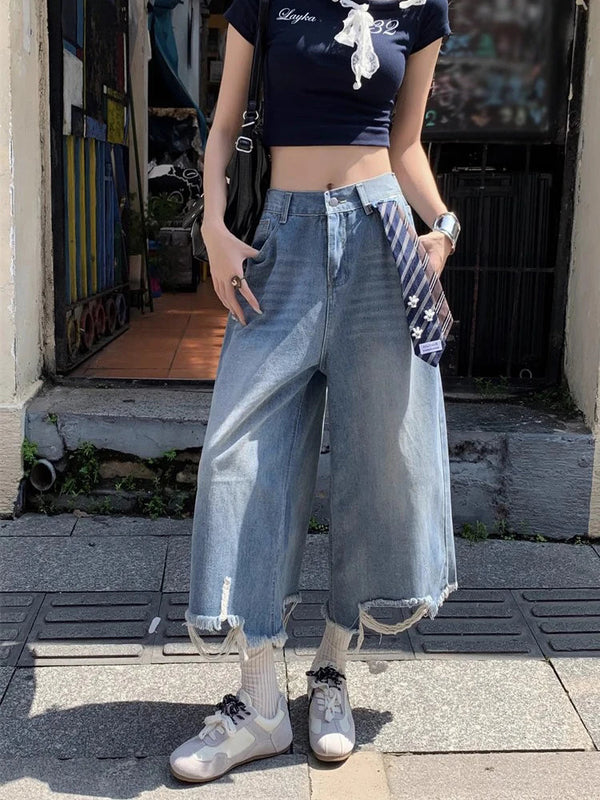 2000s Mosaic Tie Faded Denim Shorts