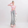 Women Classic Tie Up High-Rise Classic Denim