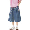 Stylish Relaxed Straight Cropped Denim Shorts