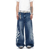 summer Breathable High-Rise Bell Leg Printed Denim