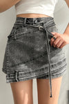 Asymmetric Rise Layered Skirt