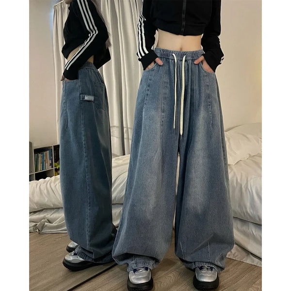 Relaxed Elastic-waist Women's Denim alternatif görünüm