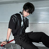 Ink Splash Round Collar Off-Duty T-Shirt