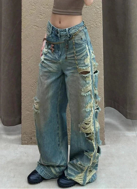 Metro Relaxed Heritage Oversized Torn Denim