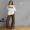 Girl Russian Bow Print Leopard T-Shirt