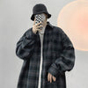 Mens Street Luxury Plaid Casual Long Top