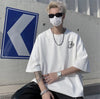 Obsidian Letter Print Crewneck T-Shirt