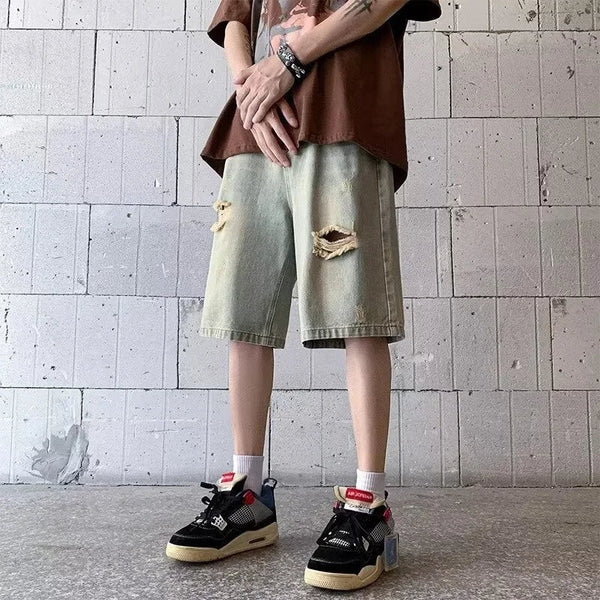 Rugged Cord Denim Shorts