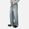 Blue Moustache Effect Rinse Faded Denim