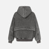 Faded Distressed Front-Pocket Mosaic Sweatshirt