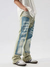 Blue Mosaic Relaxed Stacked Bell Leg Flow Denim