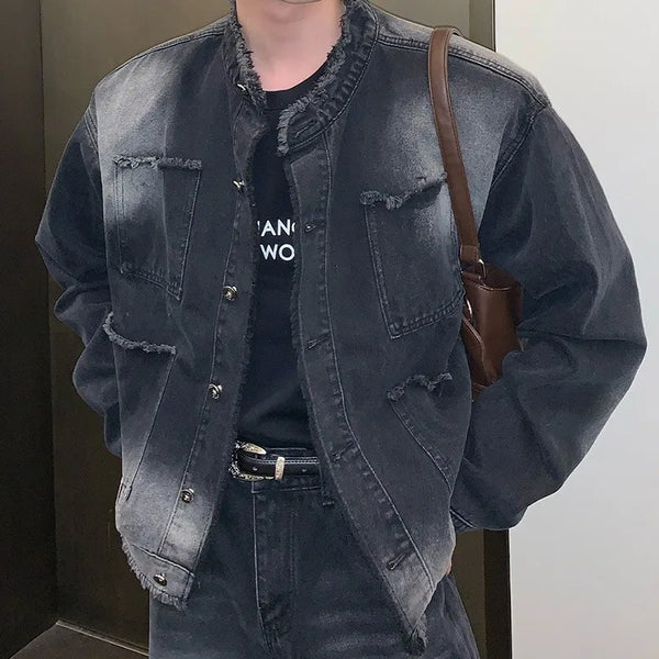 Men's Metro Classic Faded Luxury Denim Jacket alternatif görünüm