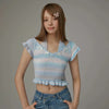 Elegant Metamorphosis Sewn-Detail Short Sleeve T-Shirt