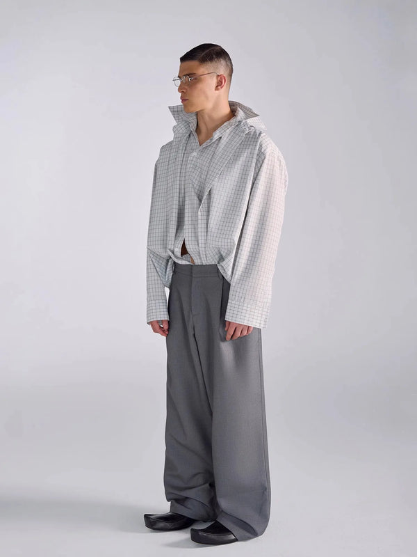 Oversize Grid Luxe Street Woven Shirt alternatif görünüm