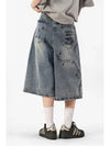 2000s Women's Printed Rinse Denim Shorts