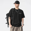 Sleeve Short Stretchy White and Black T-Shirt