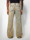 Insulated Brown Rinse Relaxed Bell Leg Denim