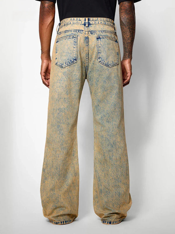 Insulated Brown Rinse Relaxed Bell Leg Denim alternatif görünüm