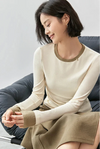 Cozy Collage-Cut Knit Long Sleeve T-Shirt