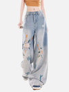 Metro Torn High-Rise Painted Bell Leg Denim