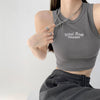 Knitted Letter Embroidery Midriff Tank Top