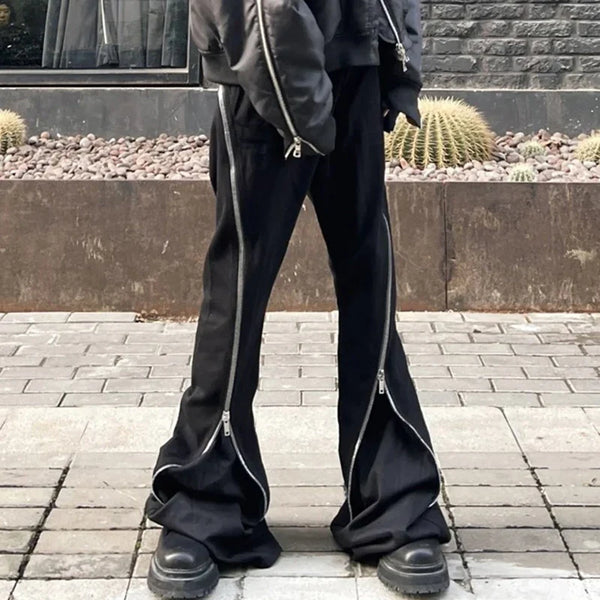Y2K Zip High Fashion Trousers alternatif görünüm