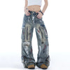 Cloud-Soft Graphic Contrast Color Denim