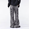 Minimal Look Gray Pintuck Utility Denim
