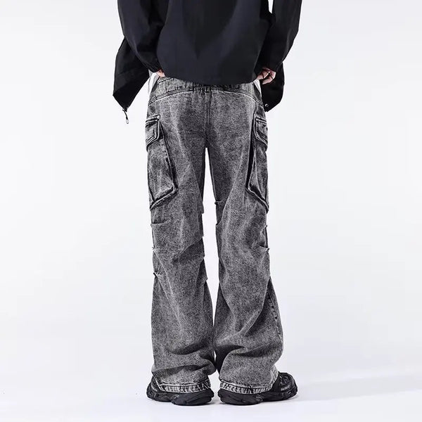 Minimal Look Gray Pintuck Utility Denim alternatif görünüm