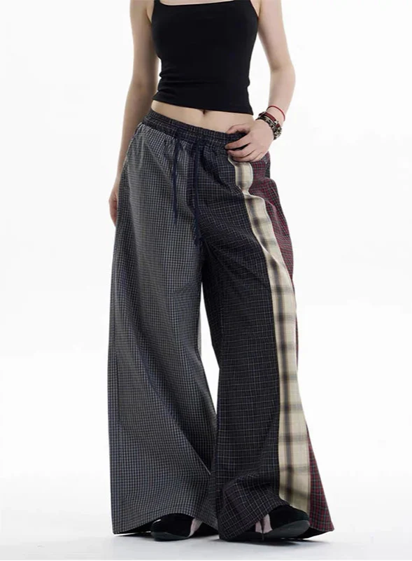 2000s Plaid Wide-Leg