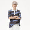 Line-Pattern Weekend Button Down T-Shirt