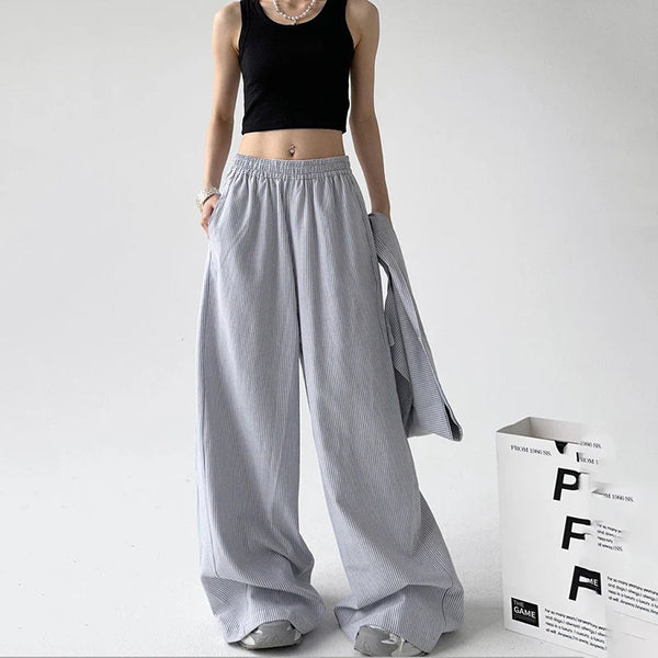 Lace-Up Stripe Vintage Trousers alternatif görünüm