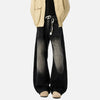 Durable Contrast Color Curved Knife Bell-Leg Denim
