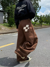Y2K Wide Leg Japon Baskılı Jogger, arka görünüm — Navra Wear