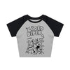 Turn-Of-Era Drummer Darkwave Letter Pattern Crop Top