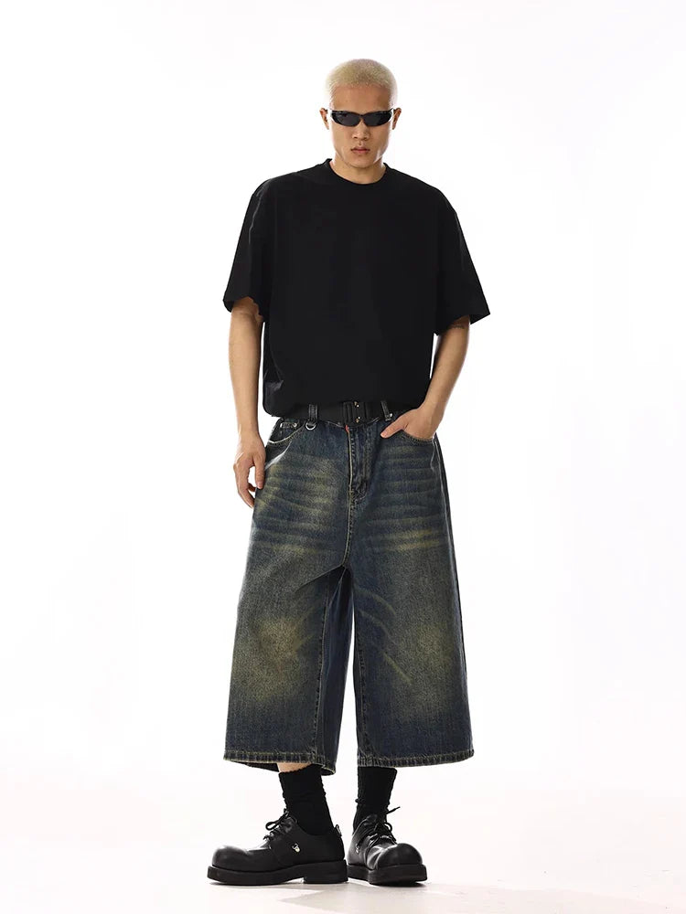 Heritage Modern Faded Easy Cut Denim Shorts