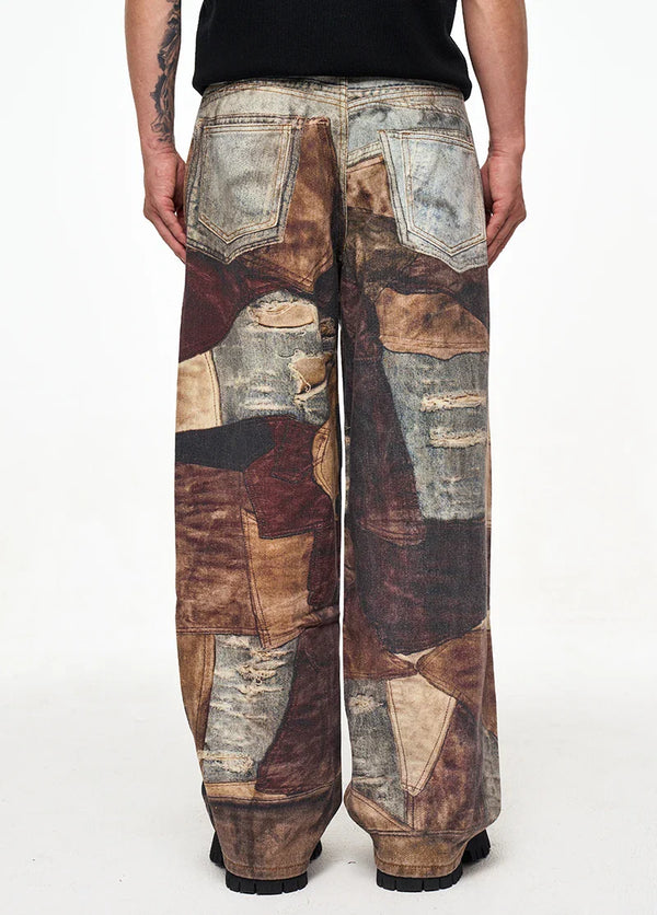 Heritage Faded 3D Printed Relaxed Denim alternatif görünüm