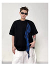 Urban-Edge Relaxed Plaid Fragment Crew Neck T-Shirt