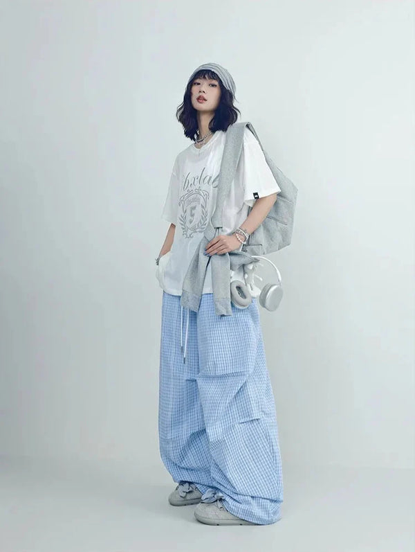 Blue Check Sport Trousers