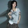 Time-Worn Torn-Vibe Fragment Short Sleeve T-Shirt