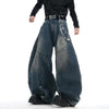 Wide Leg Zincir Baskılı Jean Pantolon, stil görünüm — Navra Wear