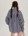 Stripe Easy Long Sleeve Casual Top
